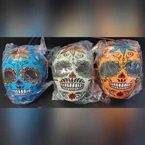 3 Squishie Skulls - Day of the Dead